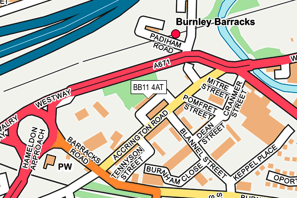 BB11 4AT map - OS OpenMap – Local (Ordnance Survey)