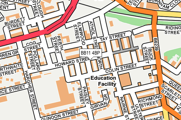 BB11 4BP map - OS OpenMap – Local (Ordnance Survey)