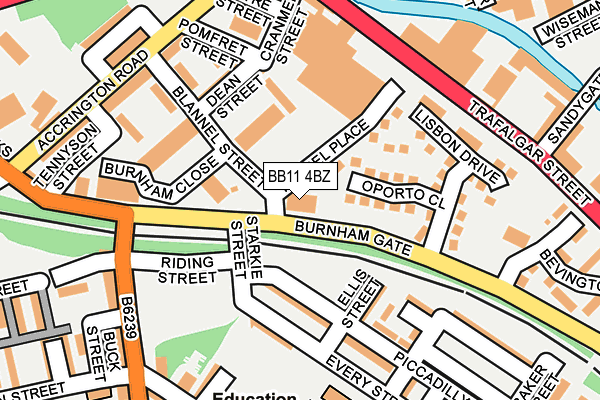 BB11 4BZ map - OS OpenMap – Local (Ordnance Survey)
