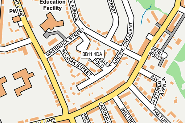 BB11 4DA map - OS OpenMap – Local (Ordnance Survey)
