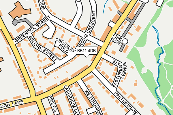 BB11 4DB map - OS OpenMap – Local (Ordnance Survey)