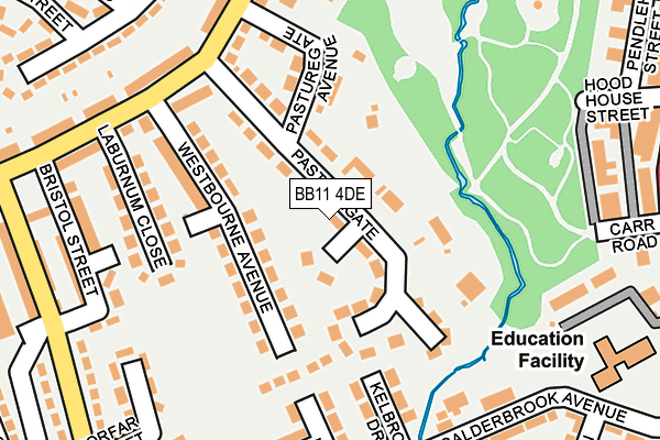 BB11 4DE map - OS OpenMap – Local (Ordnance Survey)