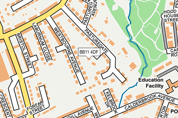 BB11 4DF map - OS OpenMap – Local (Ordnance Survey)