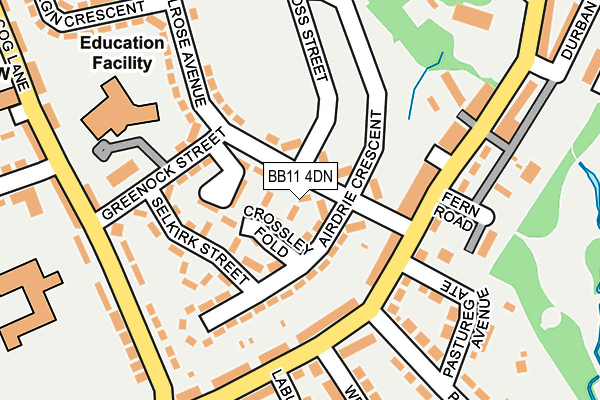 BB11 4DN map - OS OpenMap – Local (Ordnance Survey)