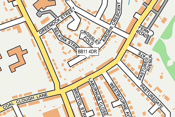 BB11 4DR map - OS OpenMap – Local (Ordnance Survey)