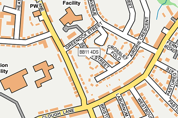 BB11 4DS map - OS OpenMap – Local (Ordnance Survey)