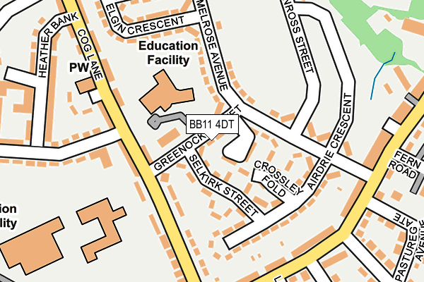 BB11 4DT map - OS OpenMap – Local (Ordnance Survey)