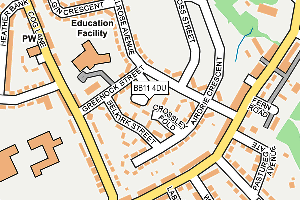 BB11 4DU map - OS OpenMap – Local (Ordnance Survey)