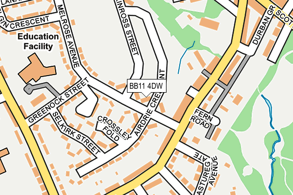 BB11 4DW map - OS OpenMap – Local (Ordnance Survey)