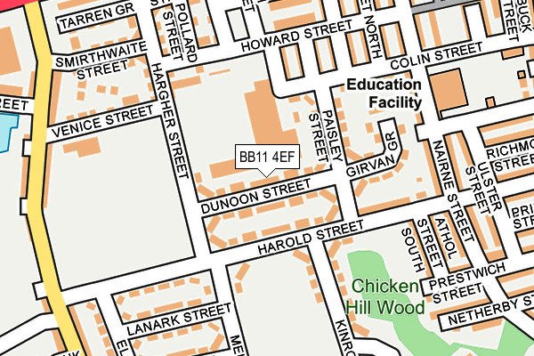 BB11 4EF map - OS OpenMap – Local (Ordnance Survey)