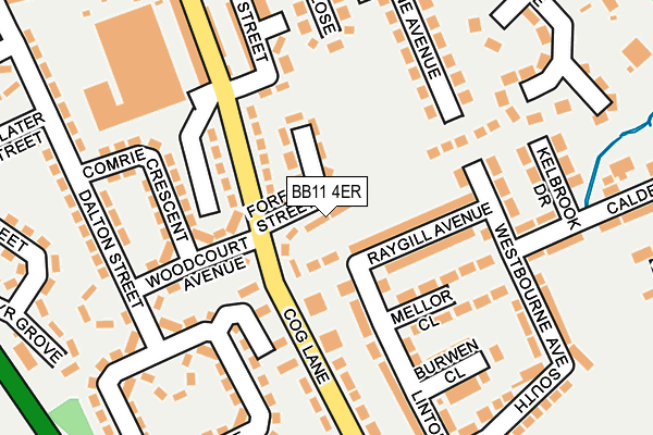 BB11 4ER map - OS OpenMap – Local (Ordnance Survey)