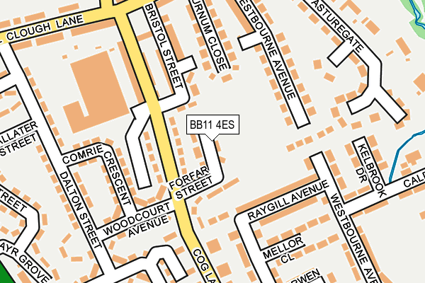BB11 4ES map - OS OpenMap – Local (Ordnance Survey)