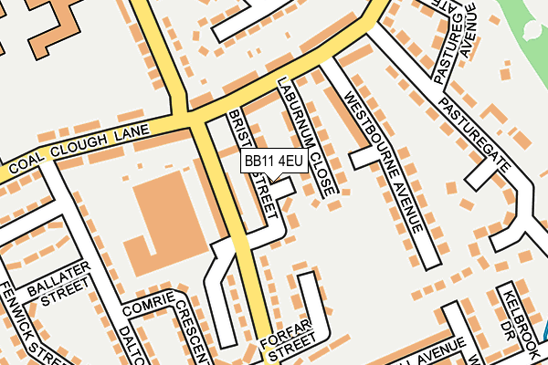 BB11 4EU map - OS OpenMap – Local (Ordnance Survey)
