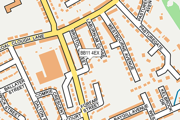 BB11 4EX map - OS OpenMap – Local (Ordnance Survey)