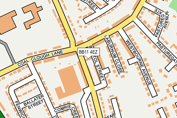 BB11 4EZ map - OS OpenMap – Local (Ordnance Survey)