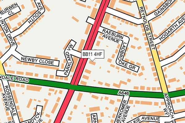 BB11 4HF map - OS OpenMap – Local (Ordnance Survey)