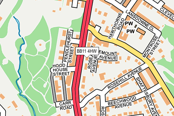 BB11 4HW map - OS OpenMap – Local (Ordnance Survey)