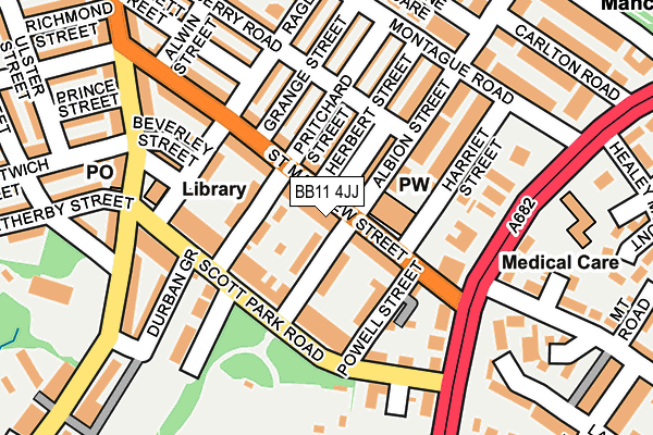 BB11 4JJ map - OS OpenMap – Local (Ordnance Survey)