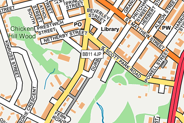 BB11 4JP map - OS OpenMap – Local (Ordnance Survey)