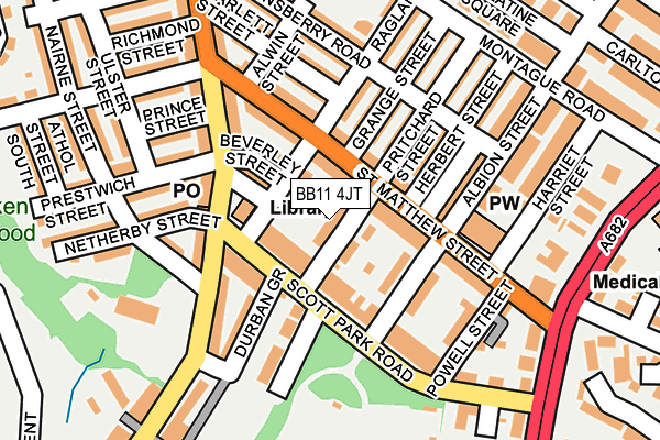 BB11 4JT map - OS OpenMap – Local (Ordnance Survey)
