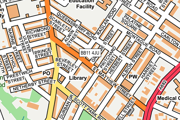 BB11 4JU map - OS OpenMap – Local (Ordnance Survey)