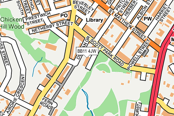 BB11 4JW map - OS OpenMap – Local (Ordnance Survey)