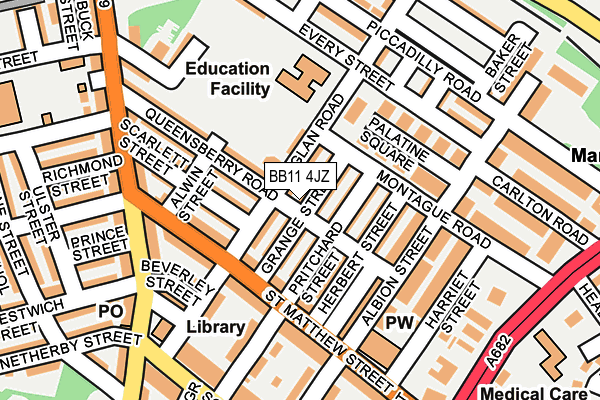 BB11 4JZ map - OS OpenMap – Local (Ordnance Survey)