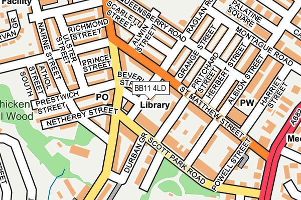 BB11 4LD map - OS OpenMap – Local (Ordnance Survey)