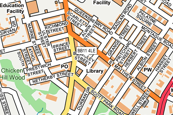 BB11 4LE map - OS OpenMap – Local (Ordnance Survey)