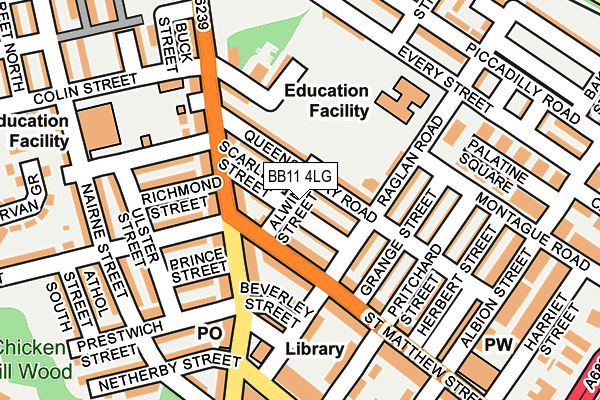 BB11 4LG map - OS OpenMap – Local (Ordnance Survey)