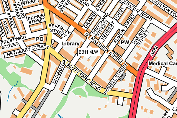 BB11 4LW map - OS OpenMap – Local (Ordnance Survey)