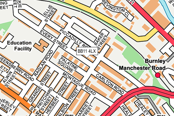 BB11 4LX map - OS OpenMap – Local (Ordnance Survey)