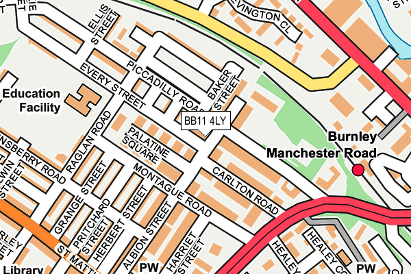 BB11 4LY map - OS OpenMap – Local (Ordnance Survey)