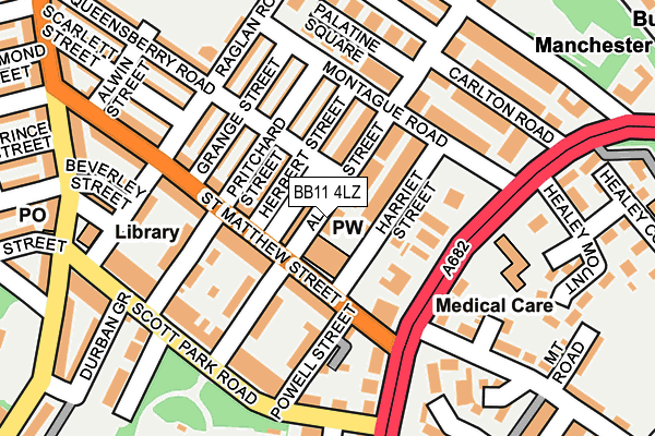 BB11 4LZ map - OS OpenMap – Local (Ordnance Survey)