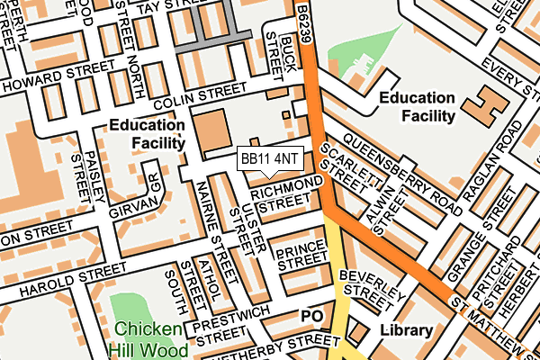 BB11 4NT map - OS OpenMap – Local (Ordnance Survey)