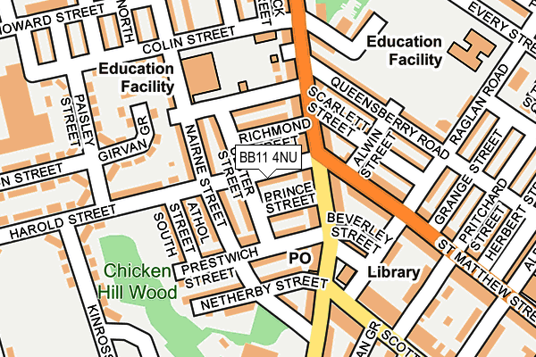BB11 4NU map - OS OpenMap – Local (Ordnance Survey)
