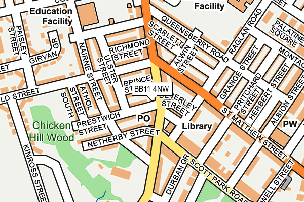 BB11 4NW map - OS OpenMap – Local (Ordnance Survey)
