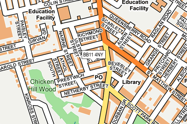 BB11 4NY map - OS OpenMap – Local (Ordnance Survey)