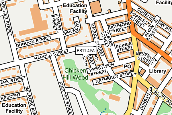 BB11 4PA map - OS OpenMap – Local (Ordnance Survey)