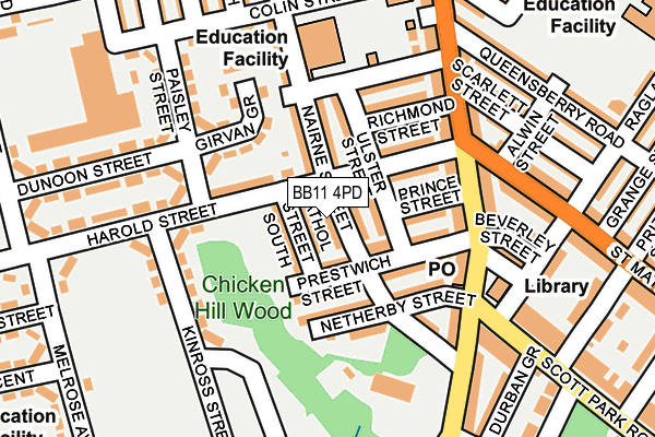 BB11 4PD map - OS OpenMap – Local (Ordnance Survey)