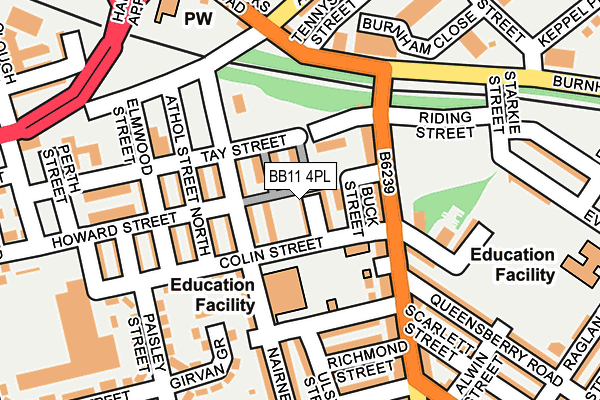 BB11 4PL map - OS OpenMap – Local (Ordnance Survey)