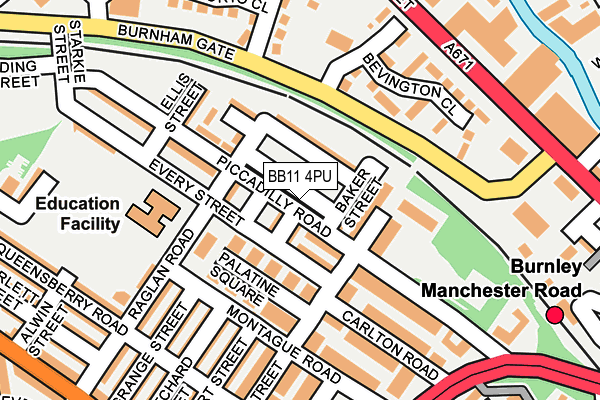 BB11 4PU map - OS OpenMap – Local (Ordnance Survey)