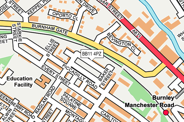 BB11 4PZ map - OS OpenMap – Local (Ordnance Survey)