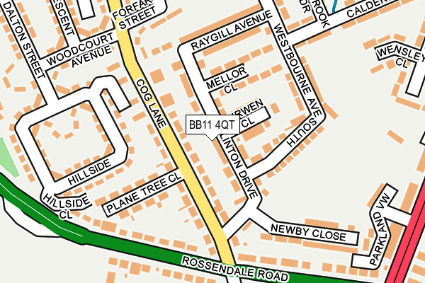 BB11 4QT map - OS OpenMap – Local (Ordnance Survey)