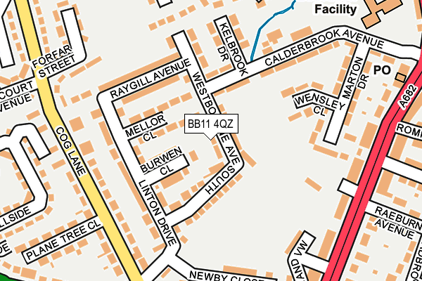 BB11 4QZ map - OS OpenMap – Local (Ordnance Survey)