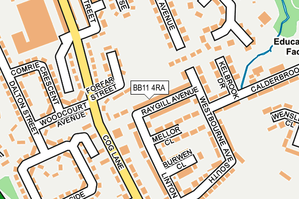 BB11 4RA map - OS OpenMap – Local (Ordnance Survey)