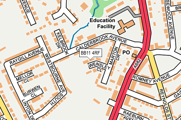 BB11 4RF map - OS OpenMap – Local (Ordnance Survey)