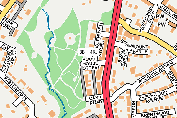 BB11 4RJ map - OS OpenMap – Local (Ordnance Survey)