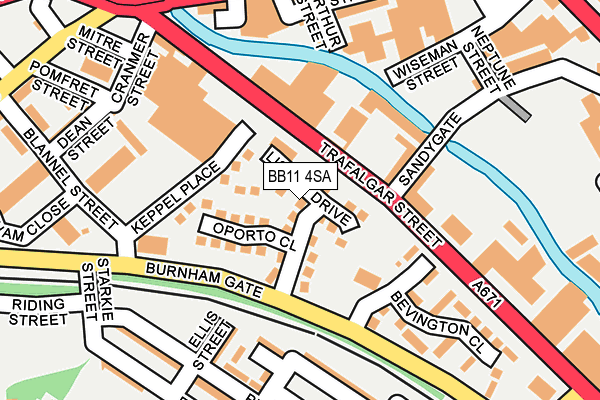 BB11 4SA map - OS OpenMap – Local (Ordnance Survey)