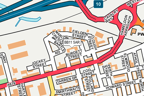 BB11 5AR map - OS OpenMap – Local (Ordnance Survey)